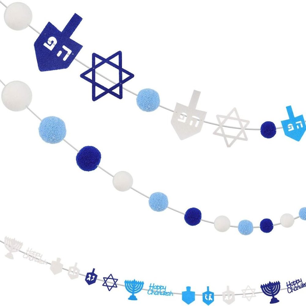 3 Pieces Hannukah‎ Banners Chanukah Decoration Banner Happy Hanukkah Garland